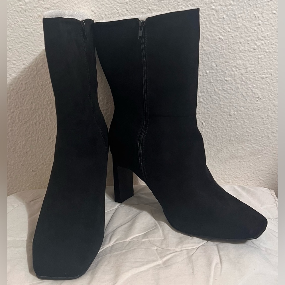 Nib Liliana Squared Toed Ankle Booties Size 10 Bl… - image 3